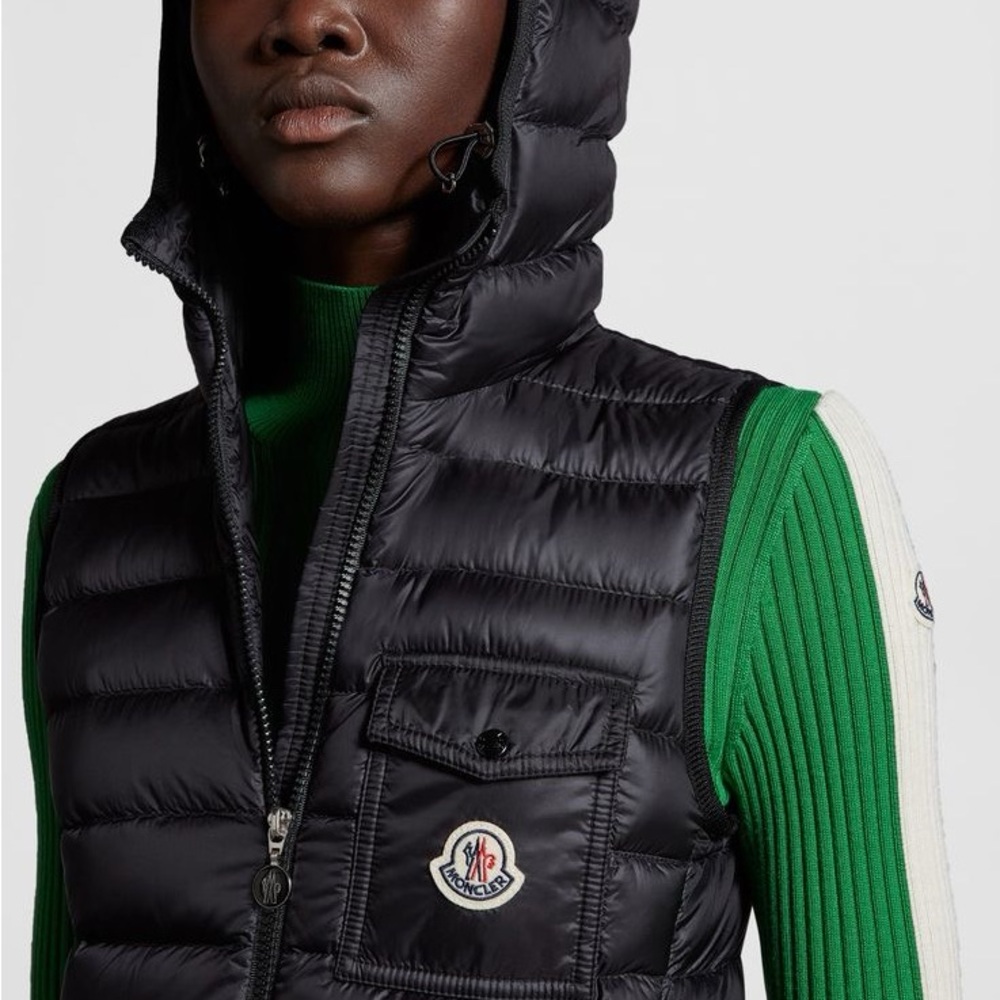 Moncler Shiny Black Puffer Vest - Picture 4 of 14